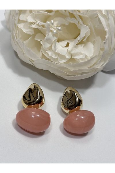 MFM STORE Gold Detail Bone Earrings