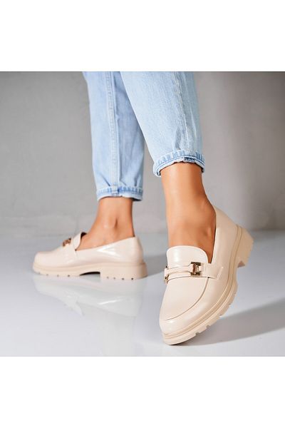 Joana Women's casual shoes Beige made of Caylan Eco-leather