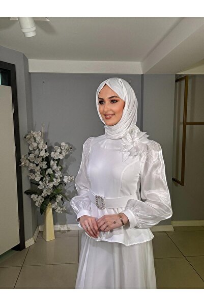 CLIO CLİO ORGANZE KOLLU ŞİFON ETEKLİ KEMERLİ TAKIM