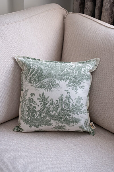 Beige & Stone Зелена подушка Vintage з візерунком 50x50 Декоративна наволочка