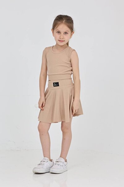 SANTRALBEBE Devojčin Skraćeni kroj Badi set od Suknja-šorts komada