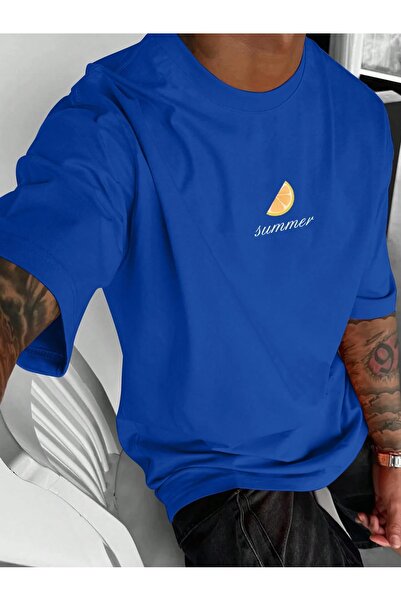 OVER HEAD Muška letnja majica Lemon Štampano prevelike veličine T-shirt
