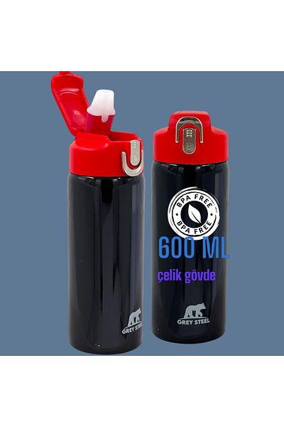 CEM HOME Stainless 304 Steel Sportsman Silicone Gasket Leakproof Water Bottle 600ml