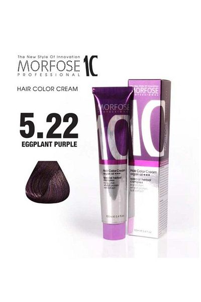 Morfose Morfose 10 Hair Color Cream with Argan Oil - Light Brown Deep Violet (5.22), 100ml