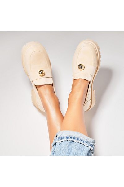 Joana Women's Casual Shoes Beige Made of Eco-Suede Leather Dalaa