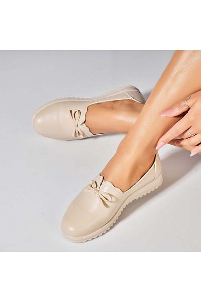 Joana Women's casual shoes Beige made of ecological leather Cecily