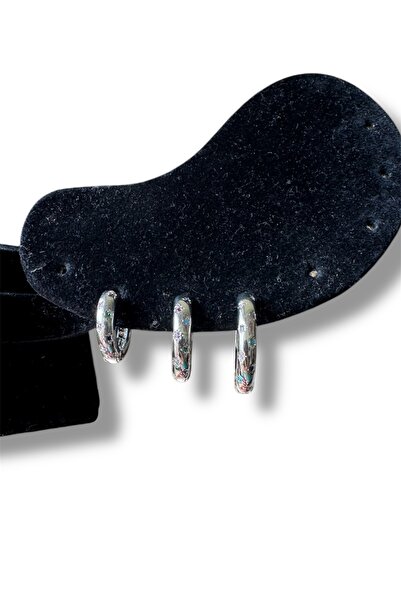 Kırmızı Sanat Evi Üçlü Büyükten Küçüğe Renkli Minik Taşlı Çelik Küpe