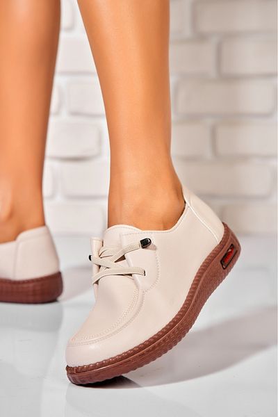 Joana Women's casual shoes Beige made of ecological leather Alicia