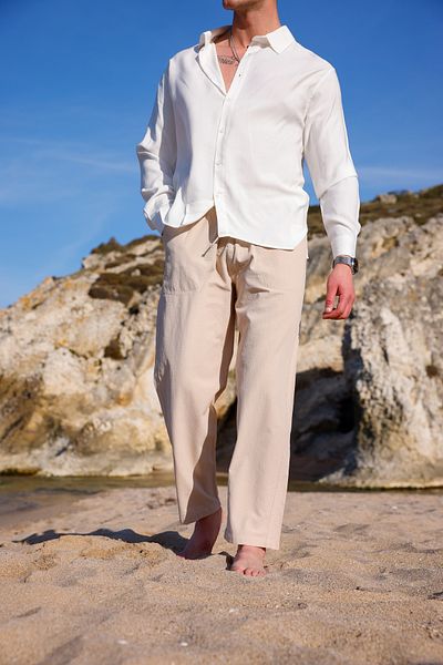 COMBİNE MİCHAİL PANTALONI DE IN BUMBAC CU POTRIVIRE RELAXATĂ