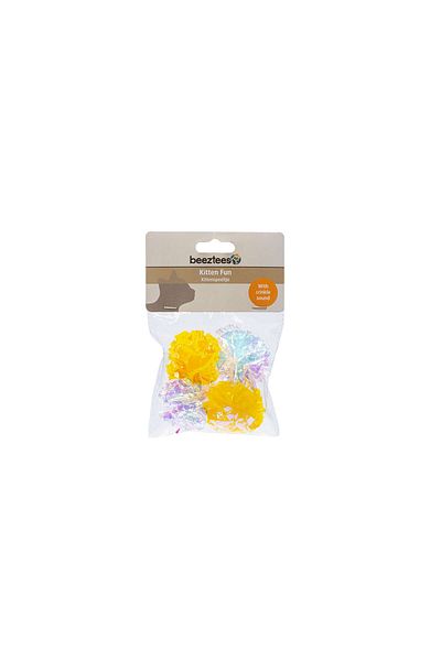 Beeztees Kitten Toy, Rustling Ball, 4 Pieces, 5cm Hnzrn