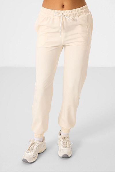 TOMMY LIFE Ecru O Neck Basic Oversize Women's Tracksuit Tunic Set - 95347