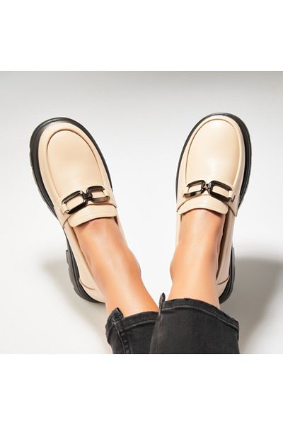 Joana Women's casual shoes Beige made of Hyui Ecological Leather