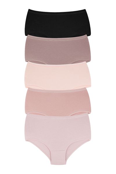 Dominant Women's Colorful High Waist Cotton Panties 5 Pack