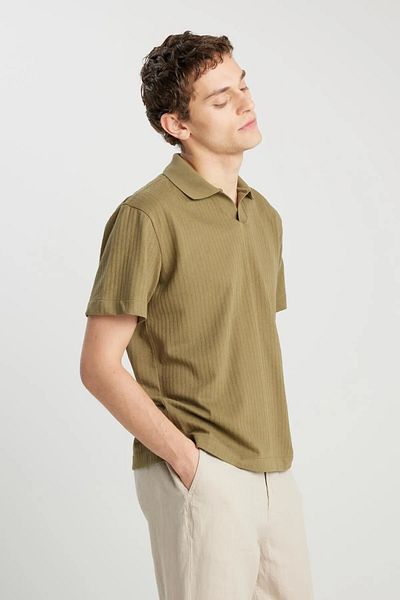 WRANGLER Ανδρικό μπλουζάκι Polo Regular Fit Wrangler Khaki W2510464801