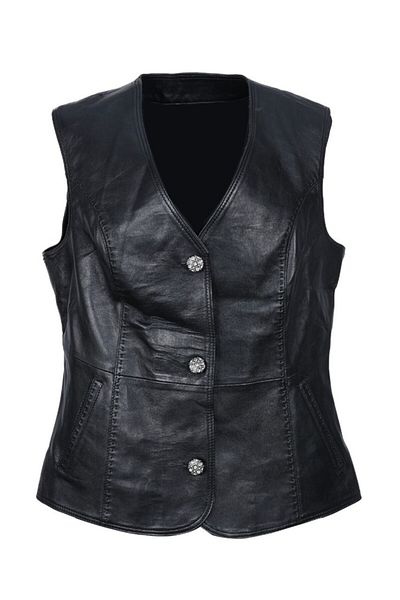 Sanalbolluk Women's Leather Vest with Belt
