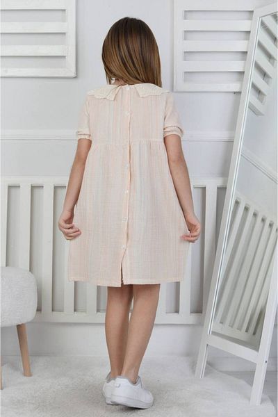 Baby Eid Muslin Fabric Glitter Striped Girl's Dress