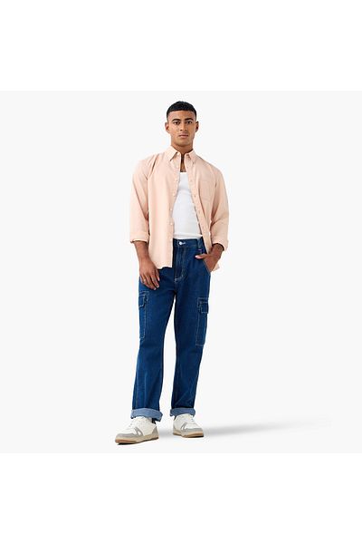 Lee Cooper Lee Cooper Regular Fit Collared Shirt with Chest Pocket