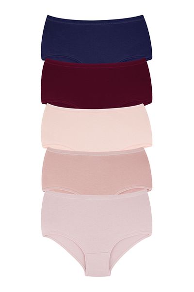 Dominant Women's Colorful High Waist Cotton Panties 5 Pack