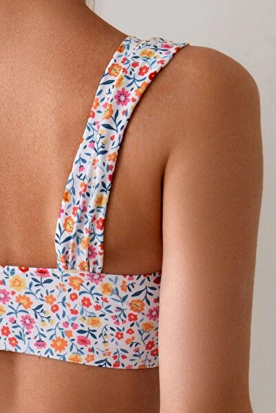 BELLA NOTTE Minimalist Çiçek Desenli Kaplı Yüksek Bel Bikini Takımı