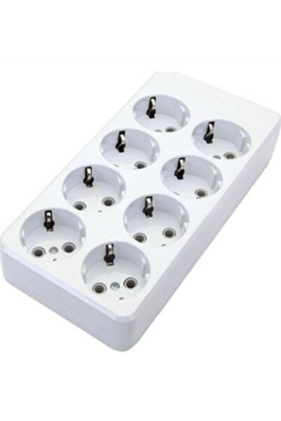 Depa 8li Seyyar Topraklı Grup Priz Kablosuz Beyaz