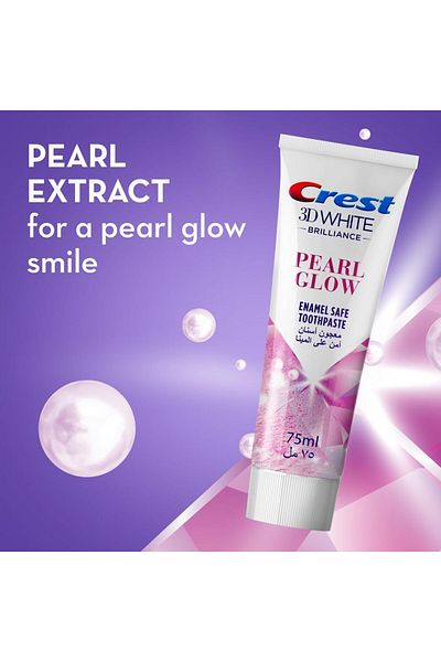 CREST 3D White Brilliance Pearl Glow toothpaste 75ml x2