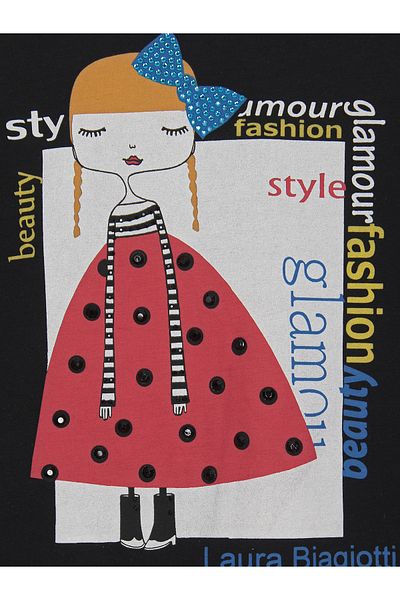 DobaKids Baby Girl Black Seasonal Stone Printed Body