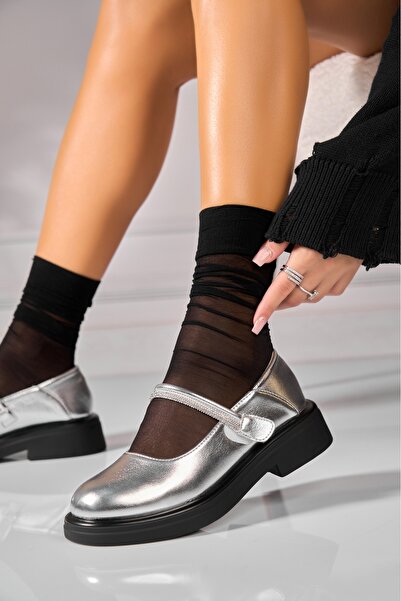 Joana Pantofi dama casual Argintii din Piele Ecologica Kenzey