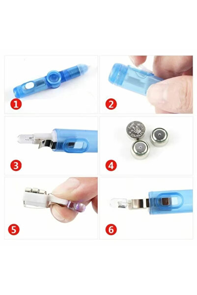 Generic LED Işıklı Stres Giderici Fidget Spinner Kalem - 3'ü 1 Arada Tükenmez Kalem, Dönen Oyuncak