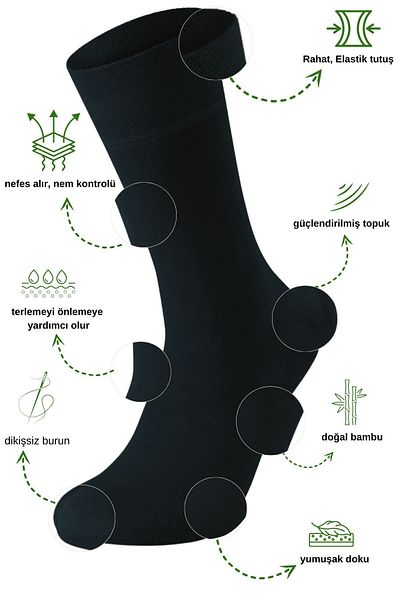 KRAL SOCKS Bamboo Men's Socket Plain Long Socks Classic Summer Seamless Premium Set of 6