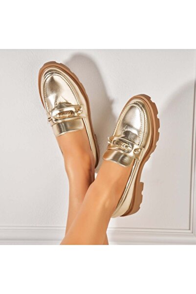 Joana Pantofi dama casual Auriu din Piele Ecologica Yusra