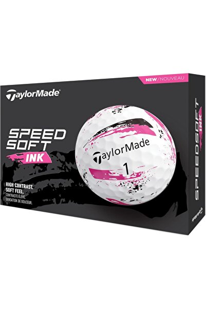 TaylorMade SpeedSoft Ink Pembe Golf Topu, Düşük Sıkıştırmalı, Yumuşak Hisli ve Renkli Tasarım