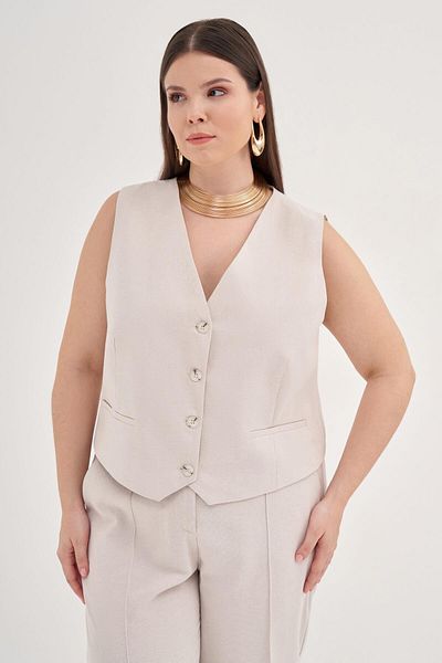 MYLİNE Vestă clasică căptușită cu in