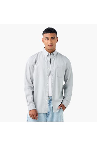 Lee Cooper Lee Cooper Regular Fit Collared Shirt with Chest Pocket