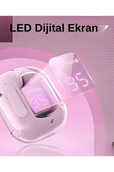 Mmctech Bluetooth Kulaklık Kadın Erkek ios Android Uyumlu Dokunmatik Stereo Şeffaf LED Ekran Extra Bass TWS