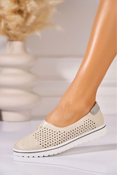 Joana Women's casual shoes Beige made of ecological leather Bailey