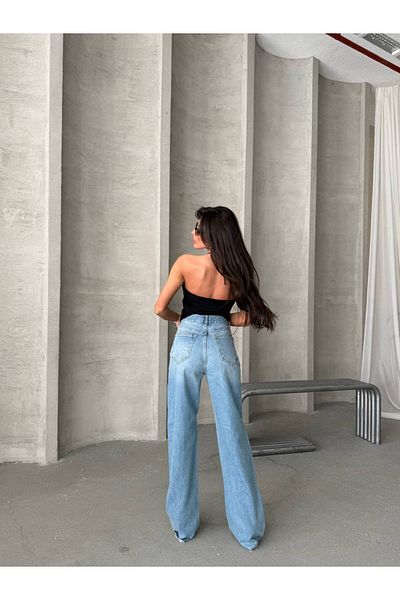 DENİKK TREND SPECIAL DESIGN ΠΛΑΤΗ ΠΟΔΙ PALAZZO JEAN ΤΕΝΙΝ ΠΑΝΤΕΛΟΝΙ ΛΕΠΤΟΜΕΡΕΙΑΣ