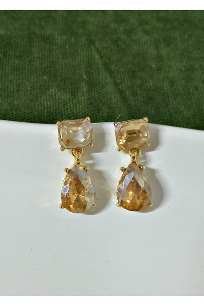 mos&more Bal Taşlı Damla Şık Kadın Küpe