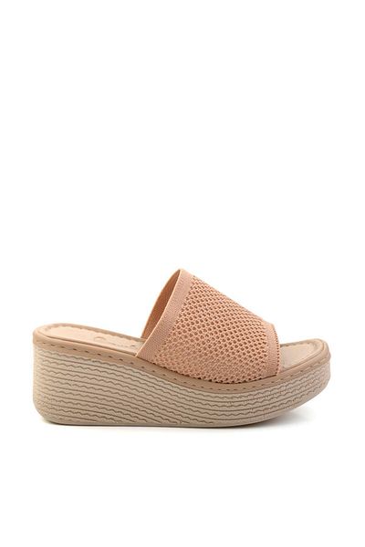 Bambi Nude Genuine Leather Women's Slippers K 04197046182