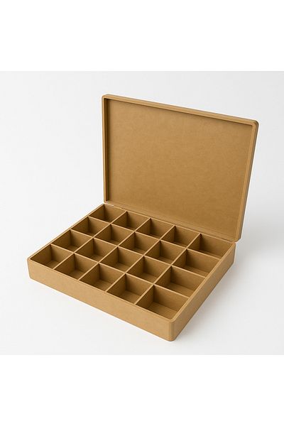 Store صندوق تخزين ساعة MDF مكون من 20 حجرة، منظم (القسم الداخلي 6X8)