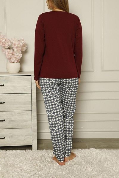 Nicoletta Set pijama damă Bumbac Roșu Claret