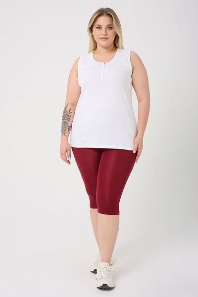 BANEGA Curve, mărime mare, talie înaltă, țesătură pentru scufundări, sub genunchi, jambiere Capri sport Burgundy