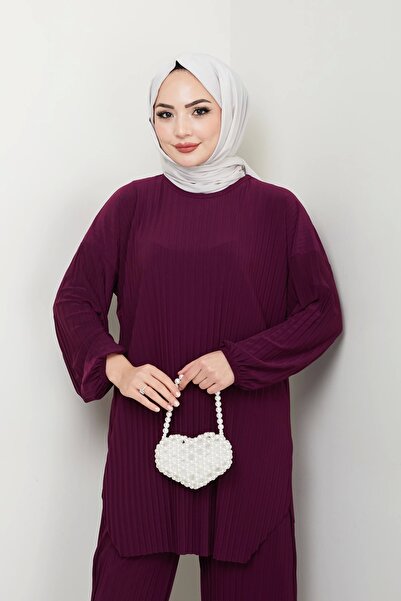 Moda MSK Double Suit with Piloseli Trousers Sandy Plum