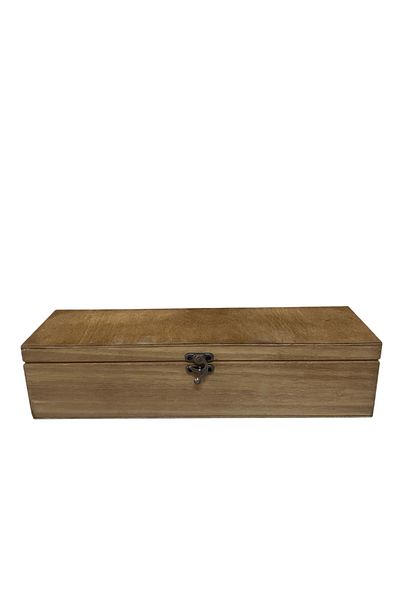 Store صندوق تخزين مطلي بلون الجوز من خشب أيوس الطبيعي، منظم (مقاس 36 × 10 × 8.5)