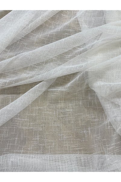 METERİAL Natural Textured White Tulle Fabric Breathable Lightweight Build |   1 Meter