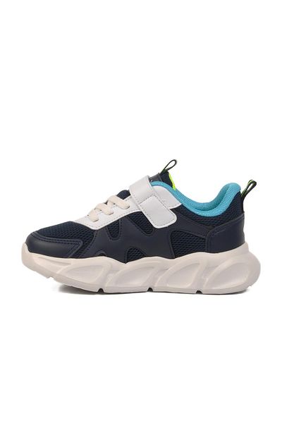 WALKWAY Navy Blue Velcro Lightweight Unisex Children's Sports Shoes 1884 P