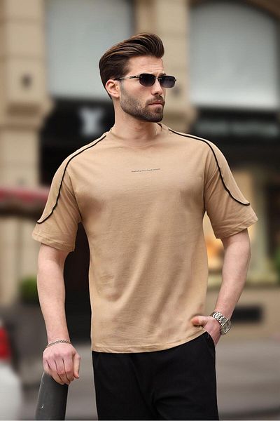 Madmext Crew Neck - Μπλουζάκι με χαρακτήρα ποδηλάτου Cappuccino E7132