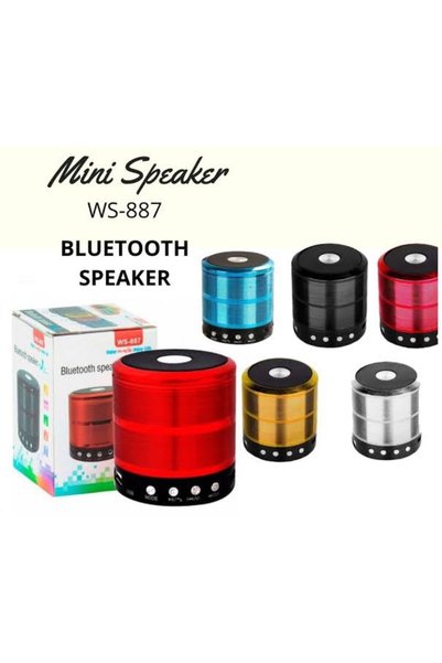 abnturk Mini Speaker Renkli Bluetooth Hoparlör Usb/tf Kart Giriş Ws-887