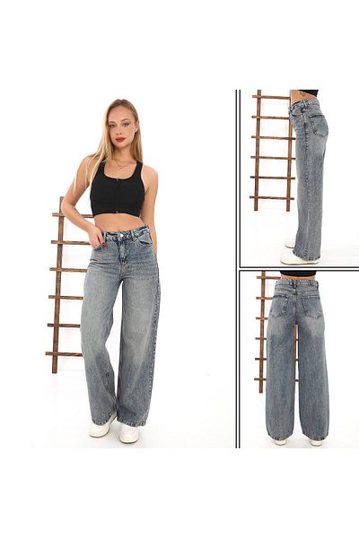 DENİKK Trend Unisex BAGGY Loose Cut JEAN DENIM Παντελόνι Palazzo
