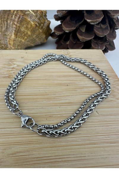 Tudivanyu Aksesuar Double Layer Titanium Steel Mesh Bracelet