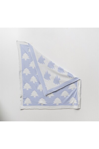 mb kids Blue Glass Tree Patterned Baby Knitwear and Blanket Double Sided